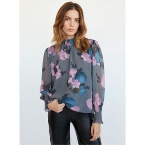 Wilfred Valencia Long Sleeve Floral Chiffon Blouse​ Size Small